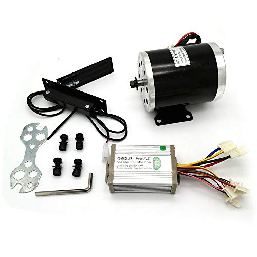 Futchoy Kit de conversión de bicicleta eléctrica, 36 V CC, 800 W, motor eléctrico con cepillo de control, pedal de 2800 rpm, para Go-Kart Roller E-Bike