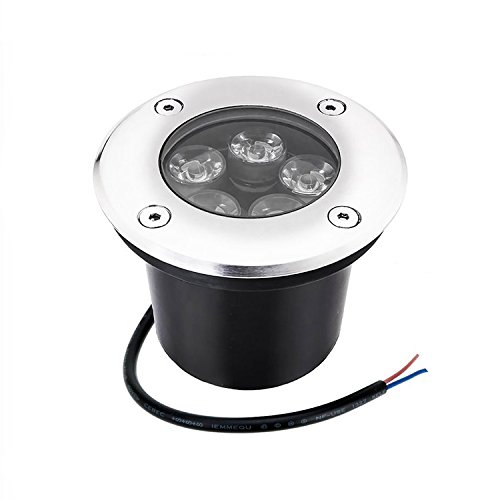 Yaeer 5W LED Underground Path Light Yard Garden Landscape In-ground Well Lights Outdoor Decorative Spotlight, Warm White