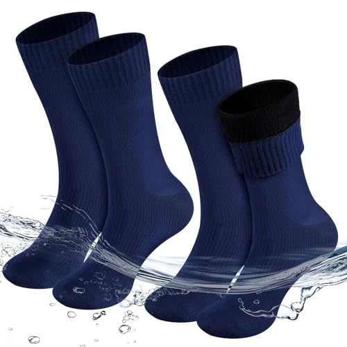 Shyyween 2 Pairs Waterproof Socks Winter Thick Heated Wool Ankle
