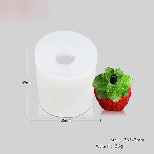 Miniatura 2 de Molde de vela 3D de silicona para frutas, moldes para hornear pasteles de chocolate, molde de cera hecho a mano (fresa A_1.44 x 1.68 pulgadas)