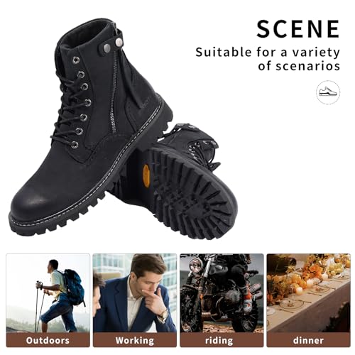 Image of Men's Boots Casual Boots Motorcycle Vintage Zipper Chukka Boots for Men