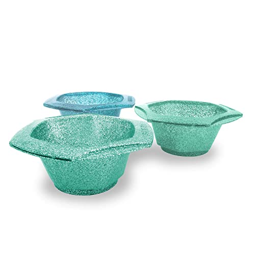 Vellen Hair Professional Glam Color Bowls, Glitter Hair Dye Bowls With Non-Slip Rubber Bottom, Color Bowl Set Can Be Snapped Together – 7 Pack (Mint/Blue) #TOP6