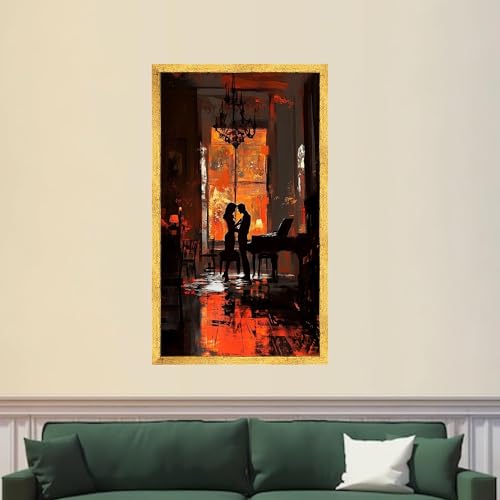 Éclairage orange spectaculaire sur toile décorative de couple intime - 4