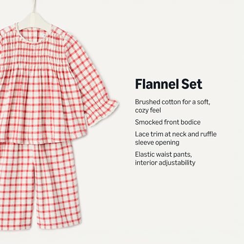Image of Amazon Essentials x Sofia Grainge Toddler and Baby Girls' Long Sleeve Flannel Set