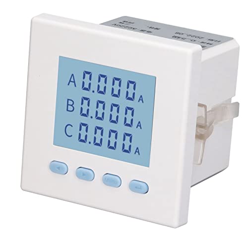 Rankomu Medidor de energía digital trifásico, monitor LCD de uso de energía, CA 220 V 5 A, medidor de energía para monitoreo de electricidad