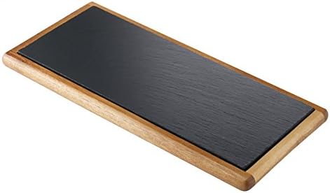 Acacia and Slate Serving Cheese Board Wood Cutting Board Decorete Serve and Prepare With Soapstone Chalk