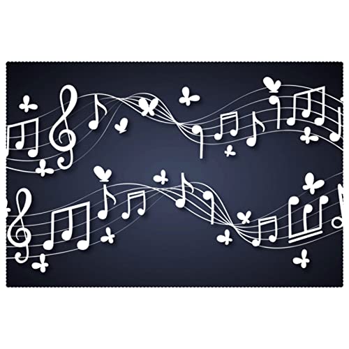 Sets de table note de musique lavables et thermorésistants - 2
