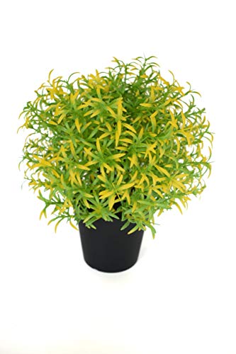 Image of PAPERI Artificial Rosemary Plants for Home Decor - Indoor Fake Rosemary Plant Flowers with Pot, Bathroom Decorations Items, Small Plastic Trees, Decoration Flower for Living Room Table, Yellow