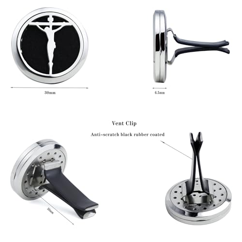 Image of Christian Cross 30mm Aromatherapy Car Essential Oil Diffuser Vent Clip