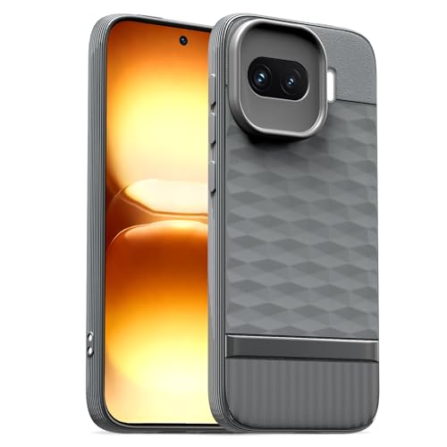 Image of Pikkme Back Cover for iQOO 15R 5G Camera Protection 3D Hexa Cube Design Silicone Protective Bumper Case (Grey)