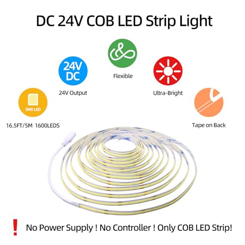 Tira LED blanca 24V 16.4 pies 4 unidades miniatura 6