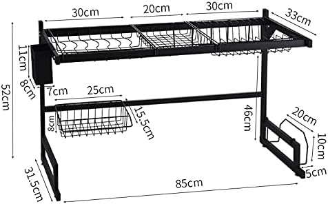 Vista 2 de MRXFN Drain Rack Large Dish Drainer, Shelf Drainer for Dishes, Over The Sink Dish Drying Rack Stainless Steel Kitchen Dish Drainer Rust Proof Sink