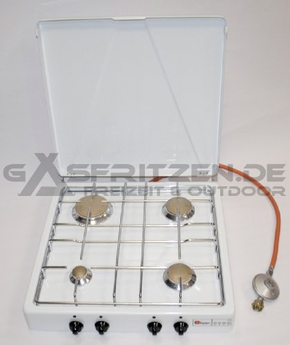 Preisvergleich Produktbild Parker Campingkocher Kocher 4 flammig mit Deckel, Schlauch und Regler