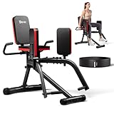 Hip Abductor Machine for Home Gym, 4-Level Thigh Exercise Equipment w/ Bonus Resistance Band | Compact Plush Padding Glute Machine, Booty Builder & Thigh Toner for Women Men