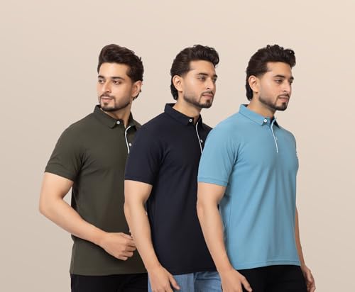 Image of OSCILLATE Summer Casual Wear Polycotton Polo Tshirt || Collared Neck Half Sleeve Solid T-Shirt for Men