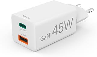 Hama Fast Charger USB (Multiple Charger, USBC, USBA, Mobile Phone Tablet Laptop, Universal Charger, Mains Plug, Quick Charge, Power Delivery/Quick Charge 3.0, GaN Charger, 45 W)