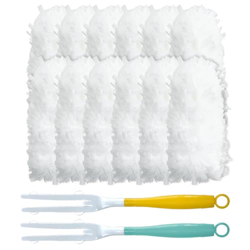 Image of Car Interior Duster - Ultimate Cleaning Tool for Cars, House, and Office - Compact Mini Design for Effortless Dust Removal Double-Sided Design 2handle +10 Duster Refills.