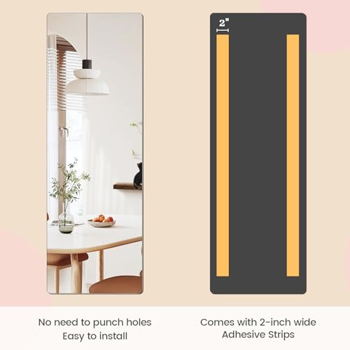 Image of iCAGY Acrylic Self Adhesive Mirror Sheet for Wall, Plastic Non Glass Sticky Kid Safety Mirror Tiles for Wall 20x57 inch 4 Pcs