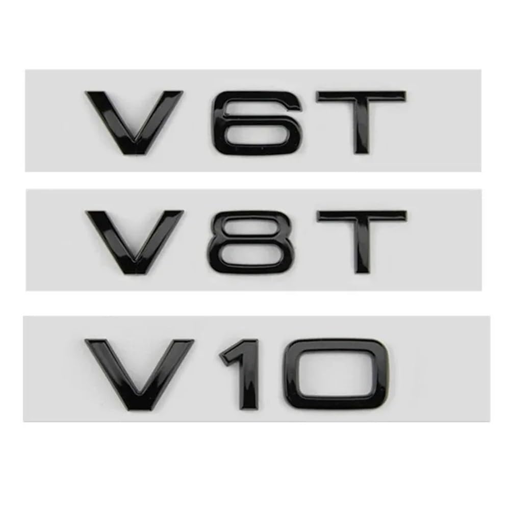 Emblème V6T Noir Brillant en ABS de Haute Qualité pour Personnalisation Élégante A4 A6 Q5