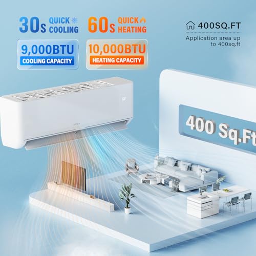 ROVSUN 9,000 BTU Smart WIFI Mini Split AC/Heating System with Inverter & APP Control, 24 SEER2 Ductless Split Air Condit - Additional View