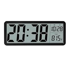 Tcwhniev Silent Digital Wall Clock with Date/Time/Temperature Large Display, Versatile Battery/USB photo Tcwhniev Silent Digital Wall Clock with Date/Time/Temperature Large Display, Versatile Battery/USB