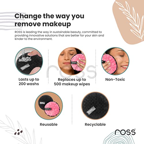 Ross-Reusable-Multipurpose-Makeup-Removal-Facial-Cleansing-Pads-Pack-of-2-Pink-Black-Facial-Makeup-Remover-Eye-Makeup-Remover-Foundation-Simple-Makeup-Remover-Safe-for-Dry-Sensitive-Skin