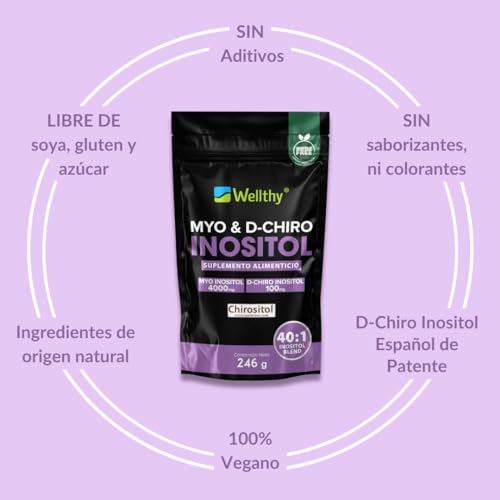 Vitamínicos, inositol powder Marca WELLTHY (2)