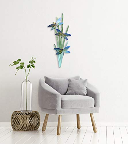 T.i. Design Dragonflies In Marsh Contemporary Coastal Lakehouse Lodge Farmhouse Metal Wall Decor #TOP2