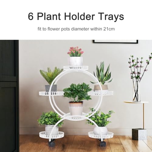 unho Metal Plant Stand 6-Potted: Flower Pot Holder with Wheels by unho - Used condition - Image 8