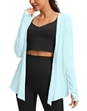 Women's UPF 50+ Sun Shirt Long Sleeve UV Sun Protection Shirts Lightweight Cardigan for Women with Pockets SPF Swim Cover Up (Tropical_Green,L)
