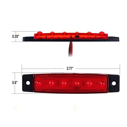 KYYET Lot De 20 Feux De Position Latéraux à 6 LED 2835 SMD Pour Camion Remorque Camping Car Pickup Tracteur Suv Bateau 12 V Cc Resistant Aux Chocs Rouge KYYET Lot De 20 Feux De Position Latéraux à 6 LED 2835 SMD Pour Camion Remorque Camping Car Pickup Tracteur Suv Bateau 12 V Cc Resistant Aux Chocs Rouge