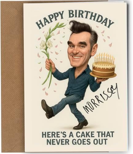 Morrissey Smiths Autograph Birthday Card – Funny “Here’s A Cake T...