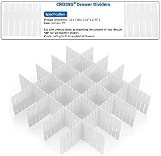 CROING 8 pcs Drawer Dividers Drawer Organizer Drawer Separators