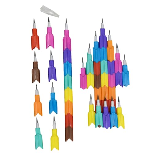 24 lápices apilables de grafito en colores variados miniatura 3