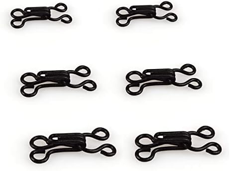 60 Set Sewing Hooks and Eyes Closure for Bra and Clothing,Clothing and Pants,Fur Coat Jacket, 3 Sizes (Black)
