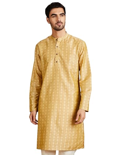 Image of Amazon Brand - Symbol Men Festive Printed Long Kurta (Regular Fit)