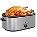 Roaster Oven 28 Quart, Electric Roaster Pan with Visible & Self-Basting Lid, Large Stainless Steel Electric Turkey Roaster Oven Defrost Warm Function, Removable Pan Rack, Fits Turkeys Up to 30LB