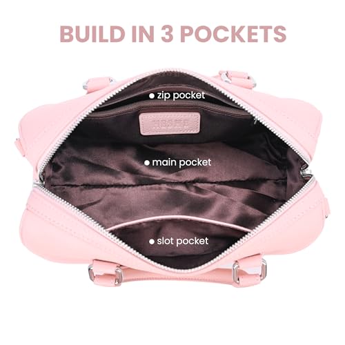 Image of HESHE Leather Crossbody Bags for Women Hobo Shoulder Bag Satchel Handbags | Genuine Leather,Removable Strap,Roomy Shoulder Bags Designer Boston Barrel Purse Ladies Daily Bag Crossbody Purse for Travel