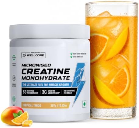 Wellcore Pure Micronised Creatine Powder (83 Servings, Tropical Tango)
