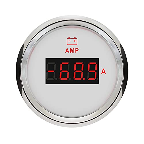Ampèremètre numérique 52mm 80A jauge de courant étanche 12V 24V avec capteur rouge pour bateau