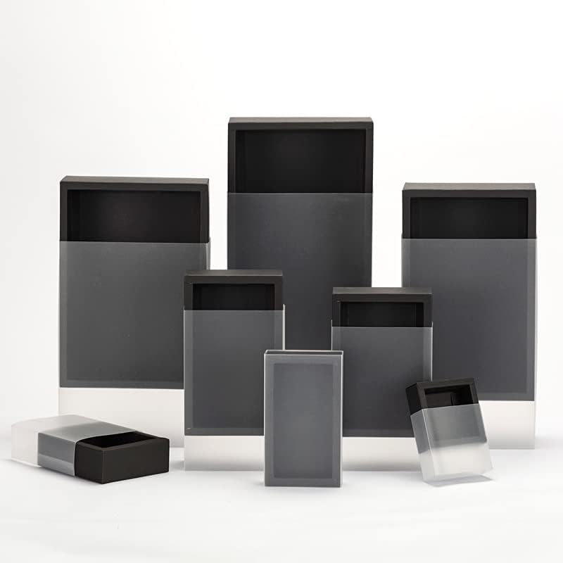 100pcs Large Drawer Krft Paper Packaging Box with Clear Matte Cover New Year Bags Jewelry Display Wholesale (Black,100pcs)