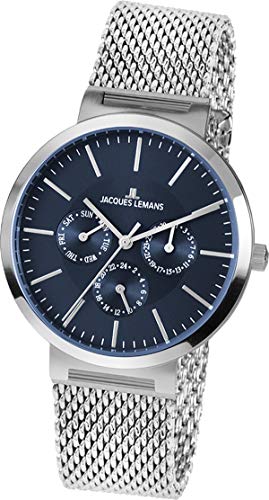 Preisvergleich Produktbild JACQUES LEMANS Damenuhr Milano Metallband massiv Edelstahl 1-1950H