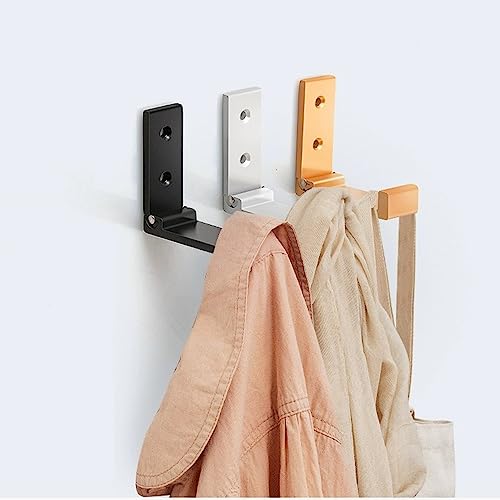 ZEYU Folding Coat Hooks, 10Pcs Wall Hooks for Hanging Coat Towel Hooks Hardware Heavy Duty Aluminum Alloy Headphone Holder Hooks No Rust Wall Mounted with Screws for Bags Fitness Equipment by ZEYU - Used condition - Image 8
