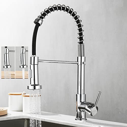 Grifo De Cocina, Grifo De Muelle Con Pulverizador Extraíble,Modo Doble Giratorio De Agua Fría Y Caliente Con De Doble Función H Cromo Plateado Grifo De Cocina, Grifo De Muelle Con Pulverizador Extraíble,Modo Doble Giratorio De Agua Fría Y Caliente Con De Doble Función H Cromo Plateado
