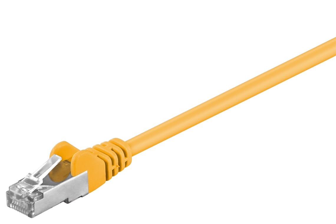 CAT 5e Netzwerkkabel, F/UTP, 2xRJ45 Stecker, 0,25 m, gelb