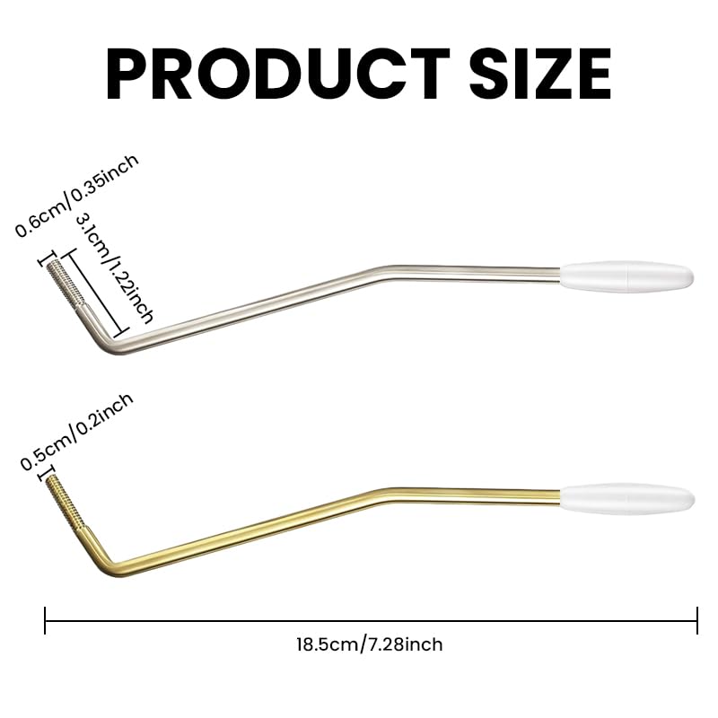 Image of HASTHIP 2Pcs Whammy Bars- 5mm & 6mm Metal Tremolo Arms, Universal Threaded Tremolo Arms Replacement for Electric Guitar