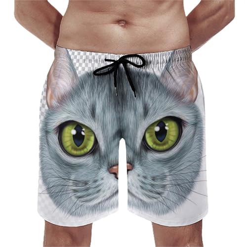 Short de bain chat en peluche homme pour des vacances à la mer et piscine
