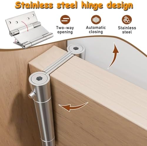 Solid Wood Cafe Doors - 180° Double Swing, Auto Close, Metal Hinges, Grey Interior Partition - 28"x32" for Restaurants, Bars & Cafes - W70xH80cm