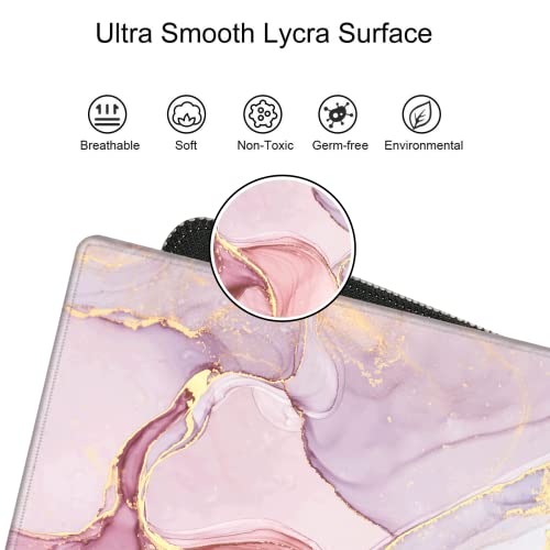 Image of Gaming Mouse Pad Giant 48x24 Desk Mat Oversized Large Mousepad Jumbo Huge Desk Pad Pink Marble Protector Mat XXXL Non Slip Computer Mat for Wireless Desktop Work