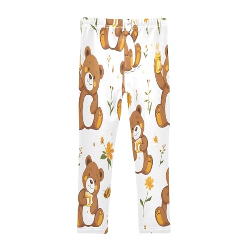 Toddler Girls Leggings Printed Yoga Pants Leggings Cute Teddy Bear for Kids2